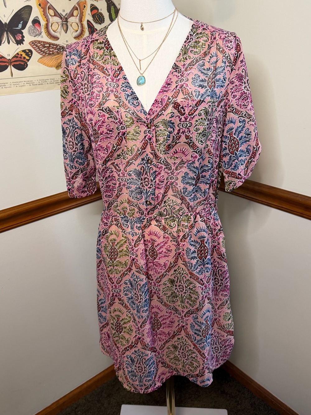 Pink Floral Paisley Dress